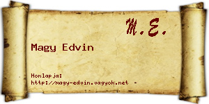 Magy Edvin névjegykártya